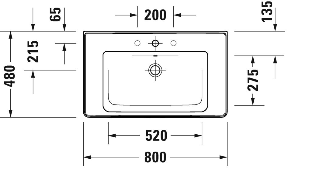 Duravit D-Neo Umývadlo 80 cm, biele 2367800000 - galéria #4