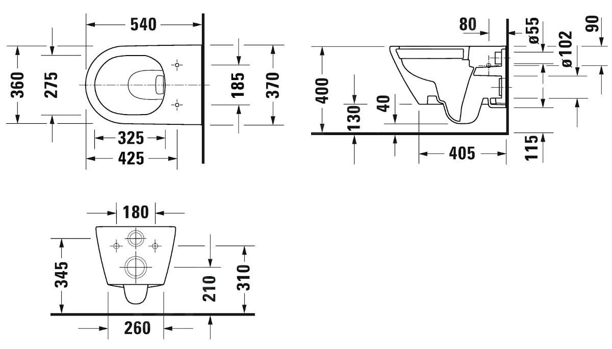 Duravit D-Neo Závesná WC, Rimless, biela 2577090000 - galéria #13