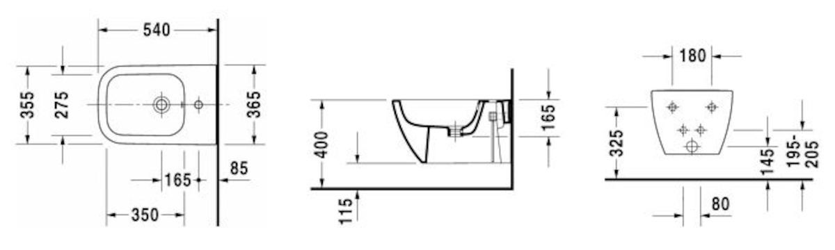 Duravit Happy D.2 Závesný bidet, biely 2258150000 - galéria #2