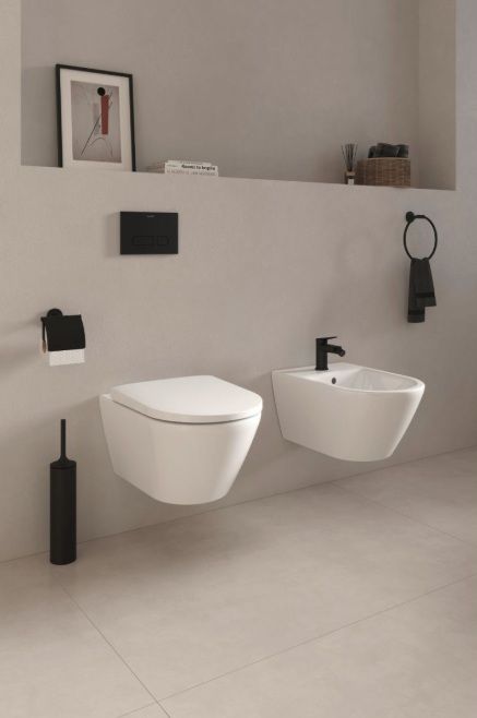 Duravit Wave Bidetová batéria s výpusťou, matná čierna WA2400001046 - galéria #1
