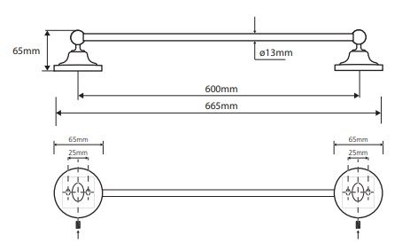 Bemeta Retro držiak na uteráky 60 cm 144204048 - galéria #1