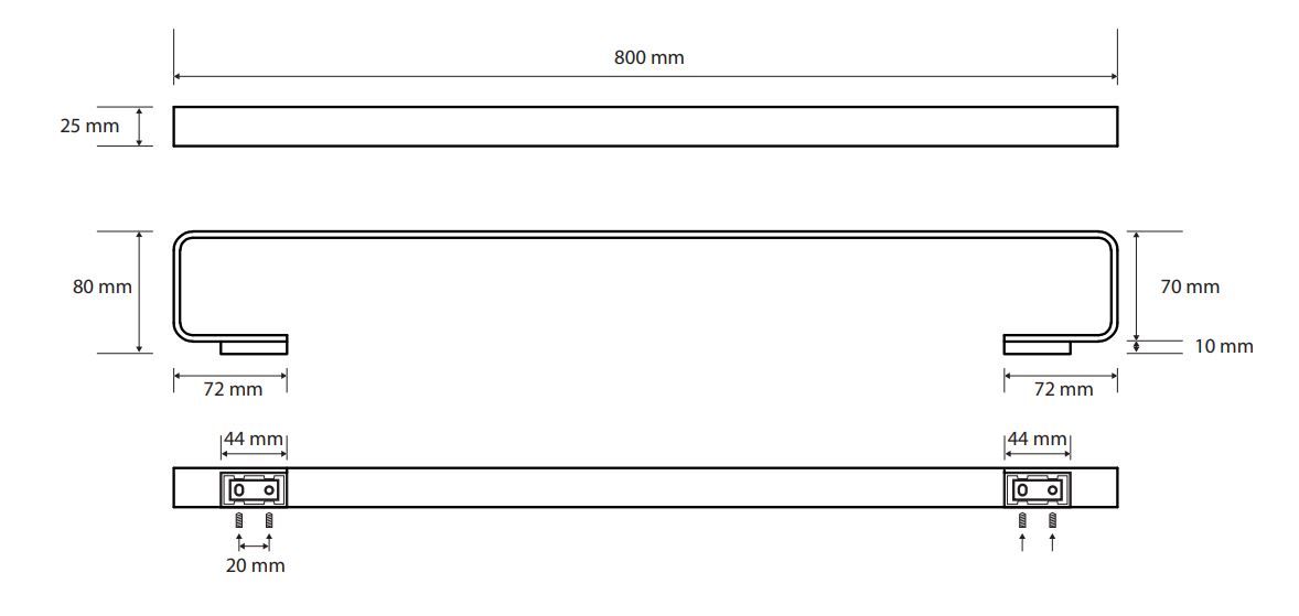 Bemeta Solo držiak na uteráky, 800 mm, chróm 139104412 - galéria #1