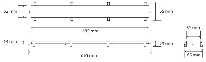Bemeta Mriežka Inoks na odtokový žľab 70 cm, nerezová oceľ 254653021 - galéria #1