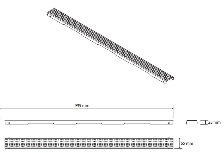 Bemeta Kare Rošt pre žľab 100 cm, nerezová oceľ 254657065 - galéria #1