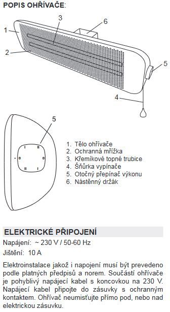 Infračervený ohrievač Elíz EQH12B čierny - galéria #5