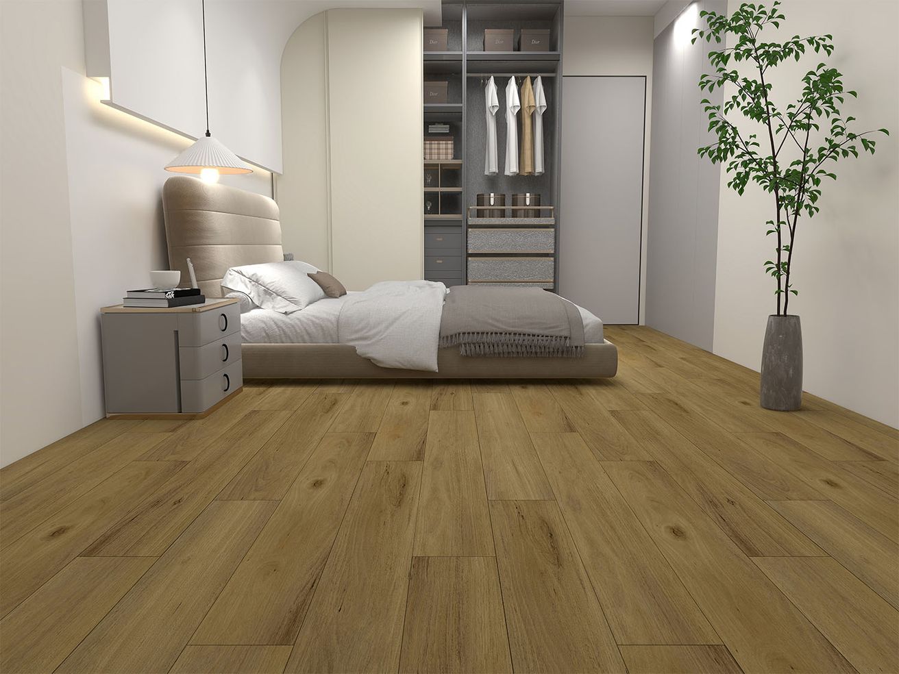 EBS Vinwood+ vinylová podlaha 18,3x122 teak, click systém - galéria #1