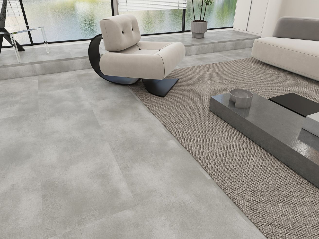 EBS Nature SPC 50 vinylová podlaha 45,7x91,4 dlažba light grey - galéria #2