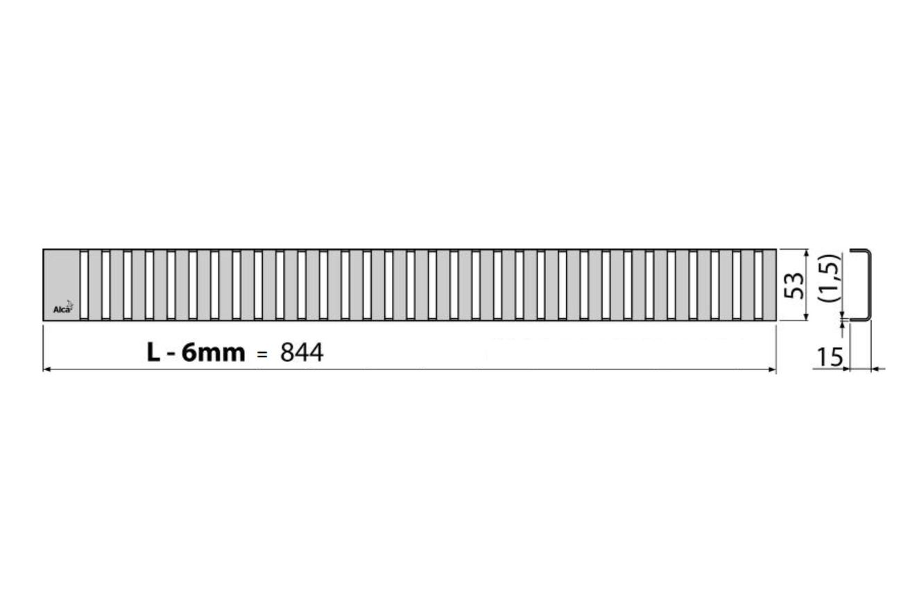 Alcadrain Líniový rošt pre lineárny podlahový žľab 85 cm, matná nerezová oceľ LINE-850M - galéria #1