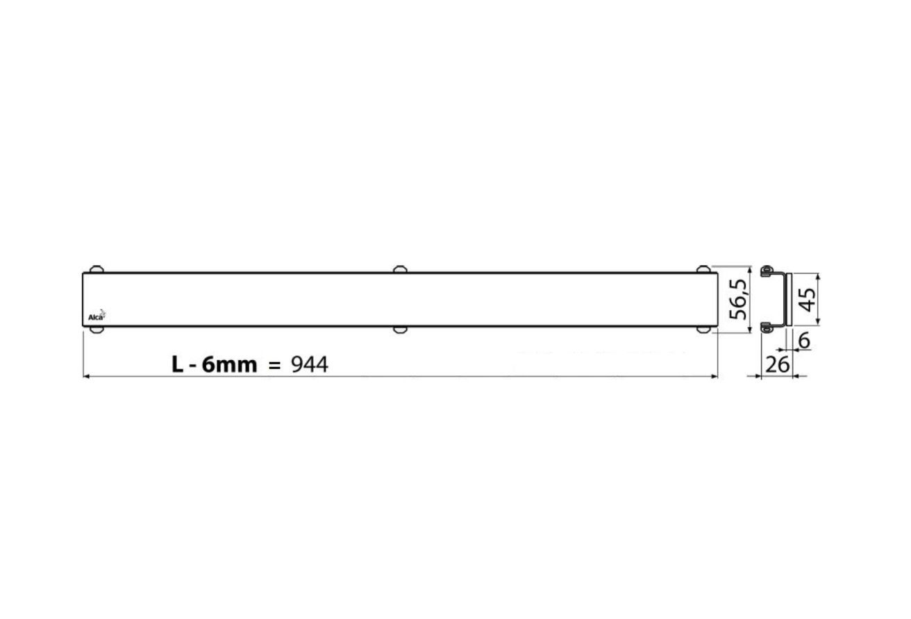 Alcadrain Sklenená mriežka pre lineárny podlahový žľab 95 cm, sklo-biela GL1200-950 - galéria #1
