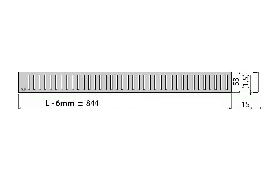 Alcadrain Čistý rošt pre lineárny podlahový žľab 85 cm, matná nerezová oceľ PURE-850M - galéria #1