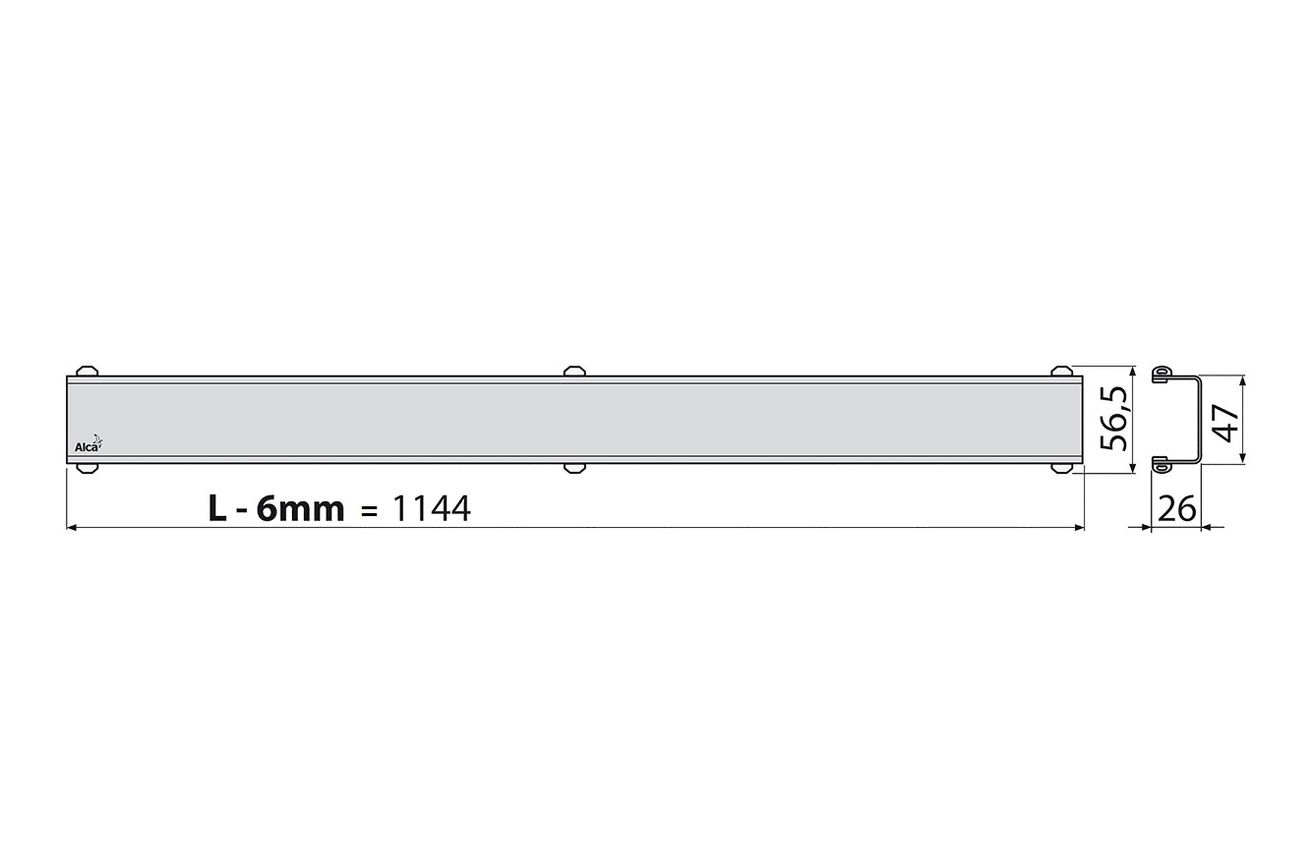 Alcadrain Dizajnová mriežka pre lineárny podlahový žľab 115 cm, matná nerezová oceľ DESIGN-1150MN - galéria #1