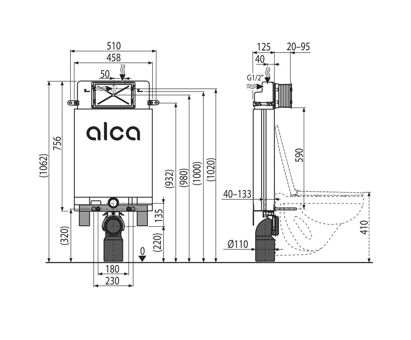 Alcadrain Nástenný modul Alcamodul AM100/1000 - galéria #1