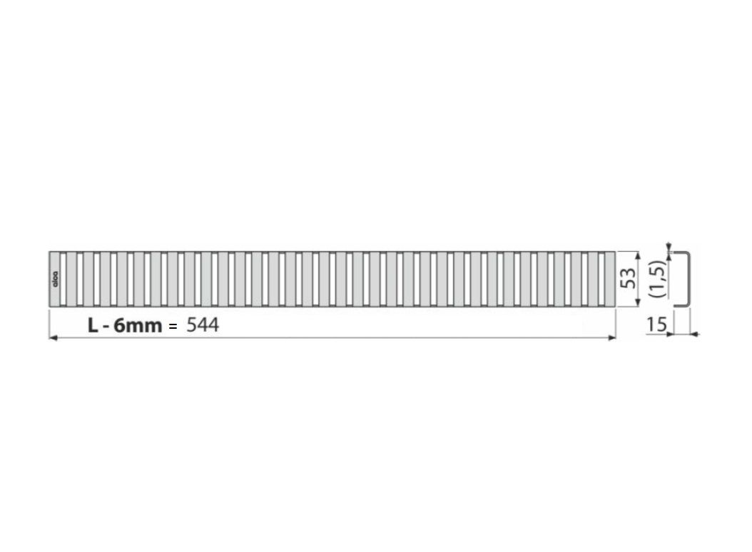 Alcadrain Line Rošt perforovaný 55 cm, nerez-lesk LINE-550L - galéria #1