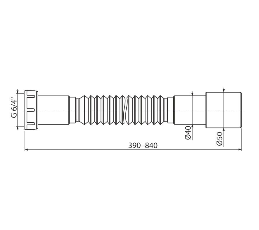 Alcadrain Flexi pripojenie 6/4"×40/50 mm, plast A770 - galéria #1