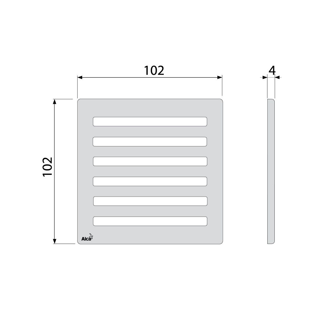 Alcadrain Dizajnová mriežka 102x102 mm, nerezová oceľ MPV003 - galéria #1