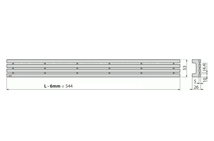 Alcadrain Gap Rošt pro liniový podlahový žlab 55 cm, nerez-mat GAP-550M - galéria #1