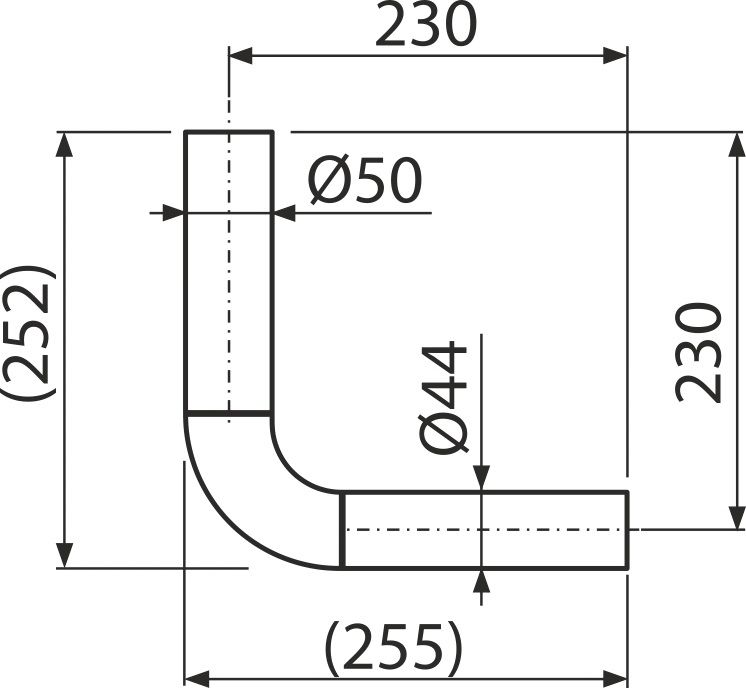 Alcadrain Spojovacie koleno 23 cm DN44/50, biele A951-230 - galéria #1