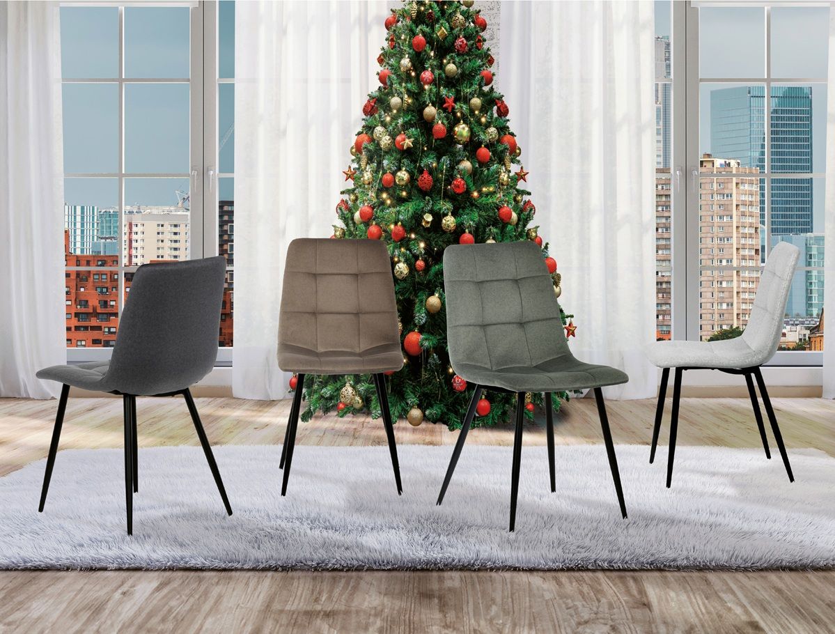 Autronic Partitura DCL-X7015GREY2 Jedálenská stolička, zamat matný, sivá - galéria #1