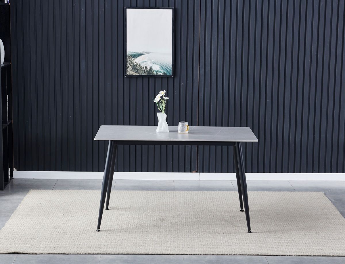 Autronic Fusion HT-403MGREY Jídelní stůl 130x70cm, slinutá keramika, šedá - galéria #2