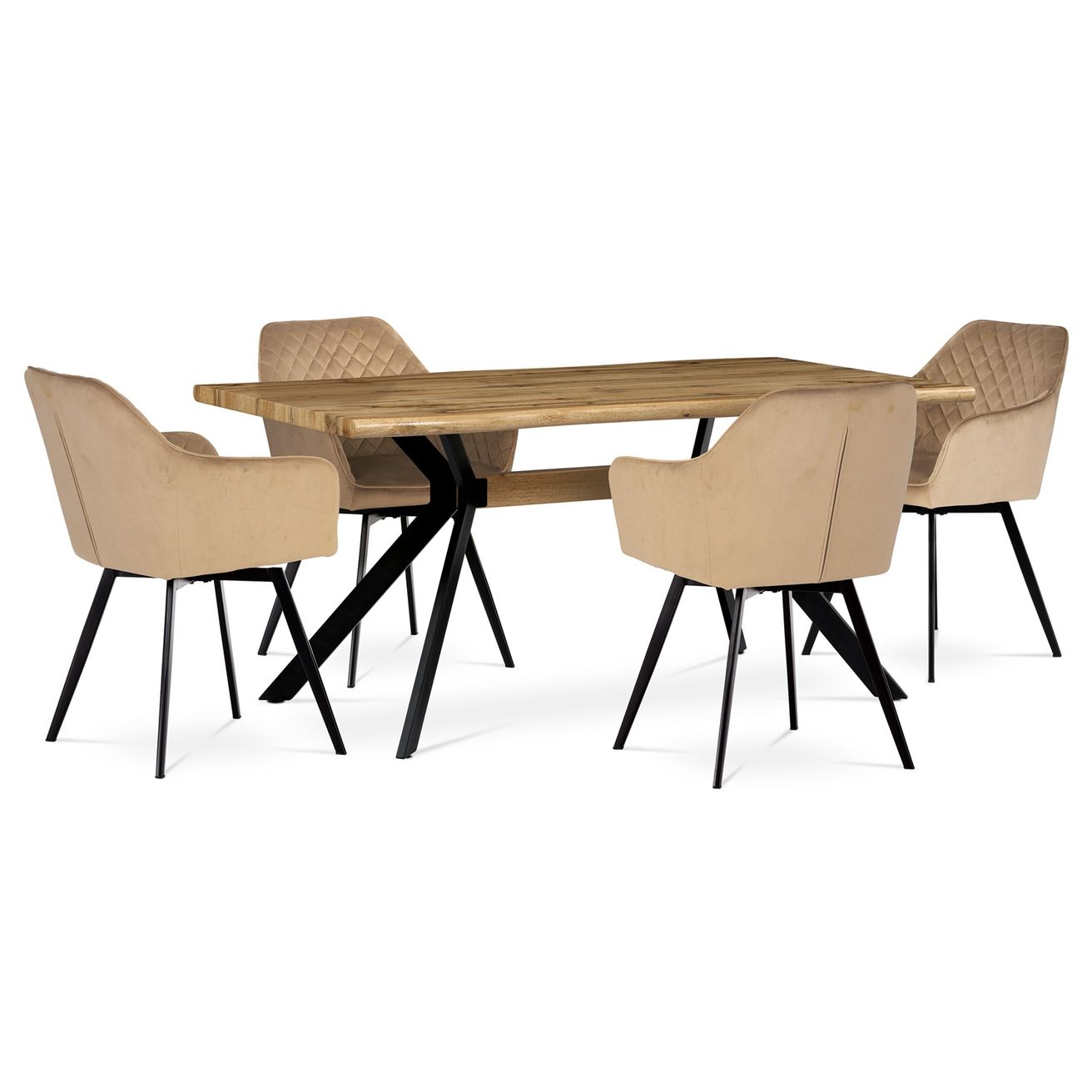 Autronic Twist HT-863OAK Jídelní stůl 160x90cm, dub - galéria #4