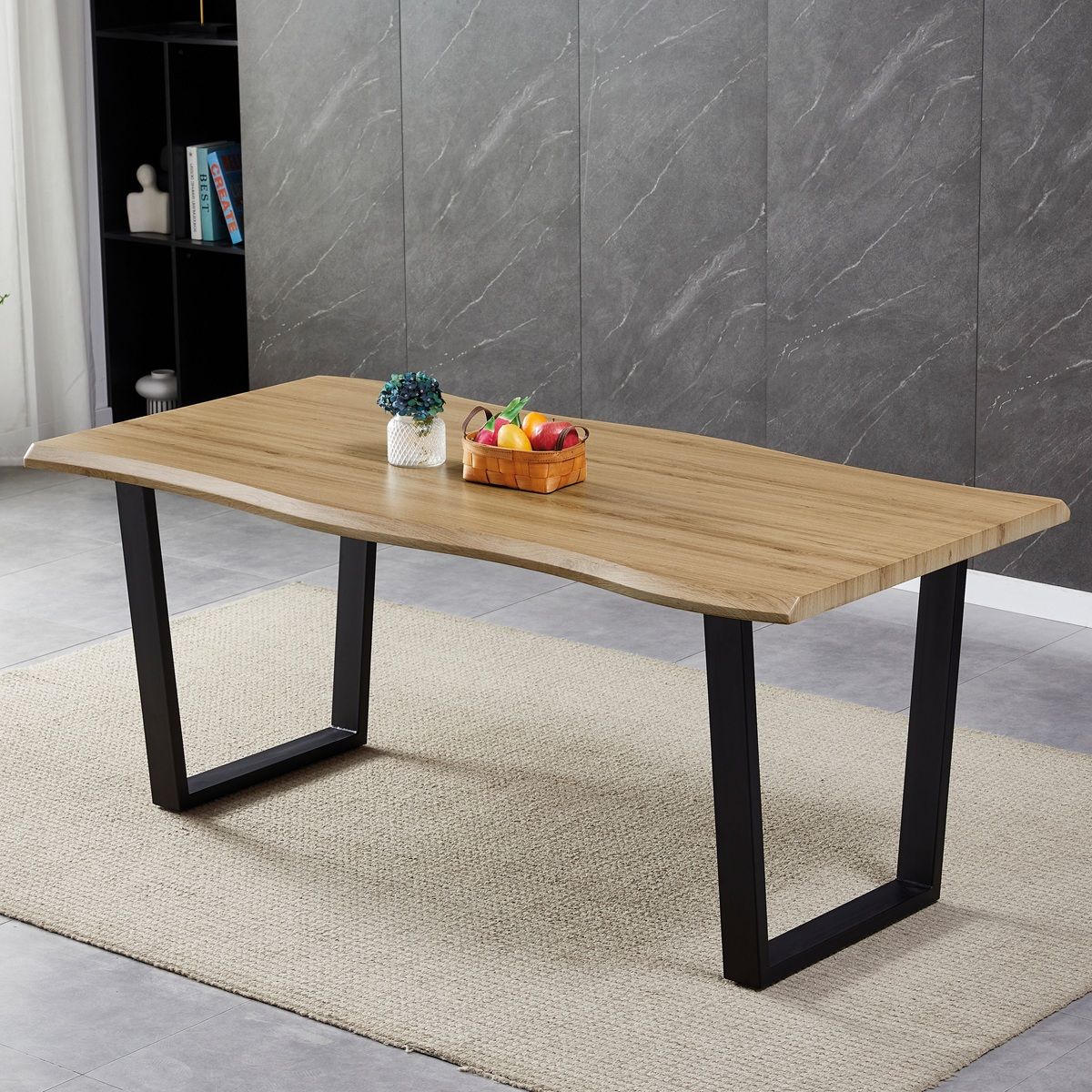 Autronic Fado HT-F4218OAK Jídelní stůl 180x90x76 cm, přírodní dub - galéria #1