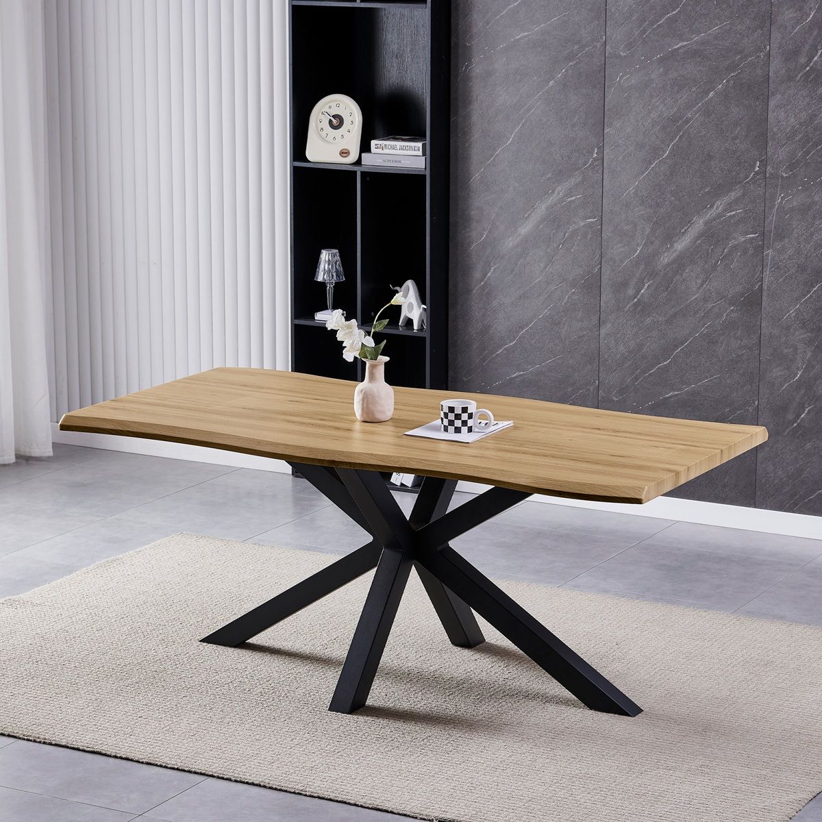Autronic Twist HT-F4618OAK Jídelní stůl 180x90x75cm, přírodní dub - galéria #1