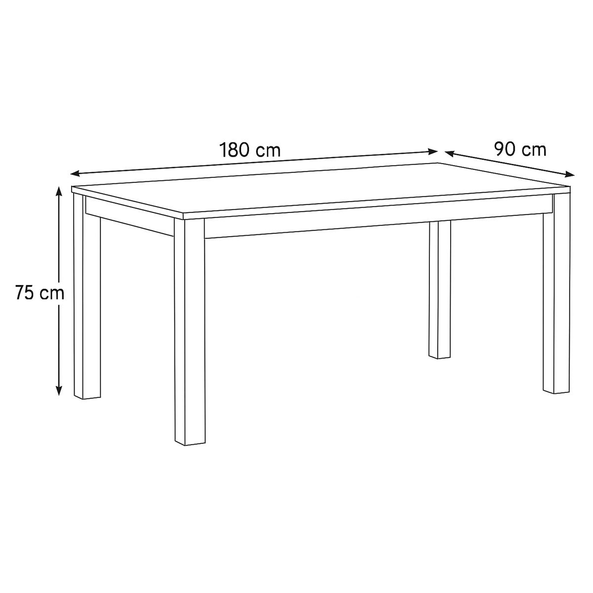 Autronic Country DS-H180DUB Jídelní stůl 160x90cm, masiv, přírodní - galéria #9
