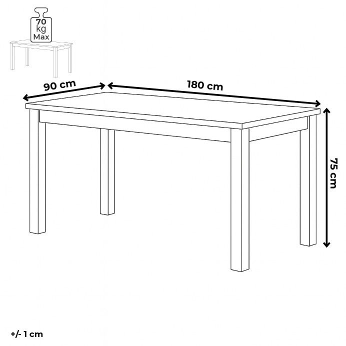 Autronic Country DS-H180DUB Jídelní stůl 160x90cm, masiv, přírodní - galéria #10