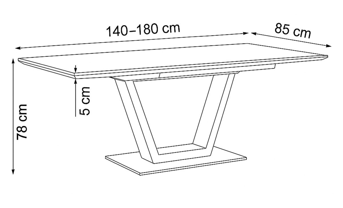 Autronic Fado HT-D1931WT Rozkladací jedálenský stôl 160–210 × 90 cm, biely - galéria #15
