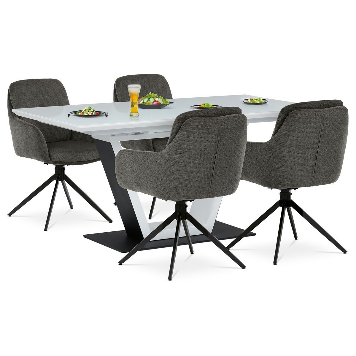 Autronic Fado HT-D1931WT Rozkladací jedálenský stôl 160–210 × 90 cm, biely - galéria #1