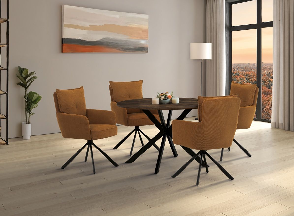 Autronic Twis HT-F4120OLW Okrúhly jedálenský stôl 120x120cm, staré drevo - galéria #1