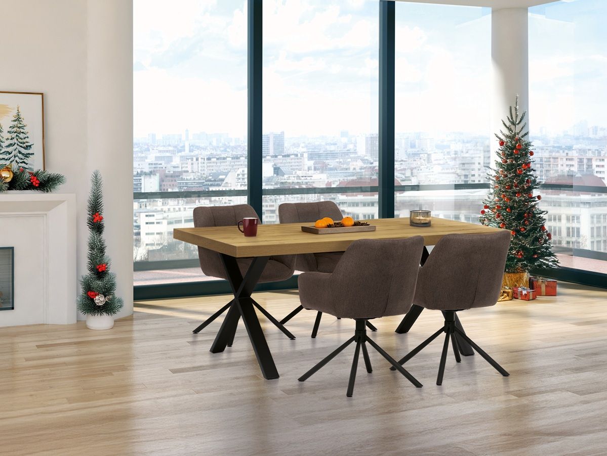 Autronic Twist HT-R5316 OAK Jedálenský stôl 180x90cm, dub - galéria #1