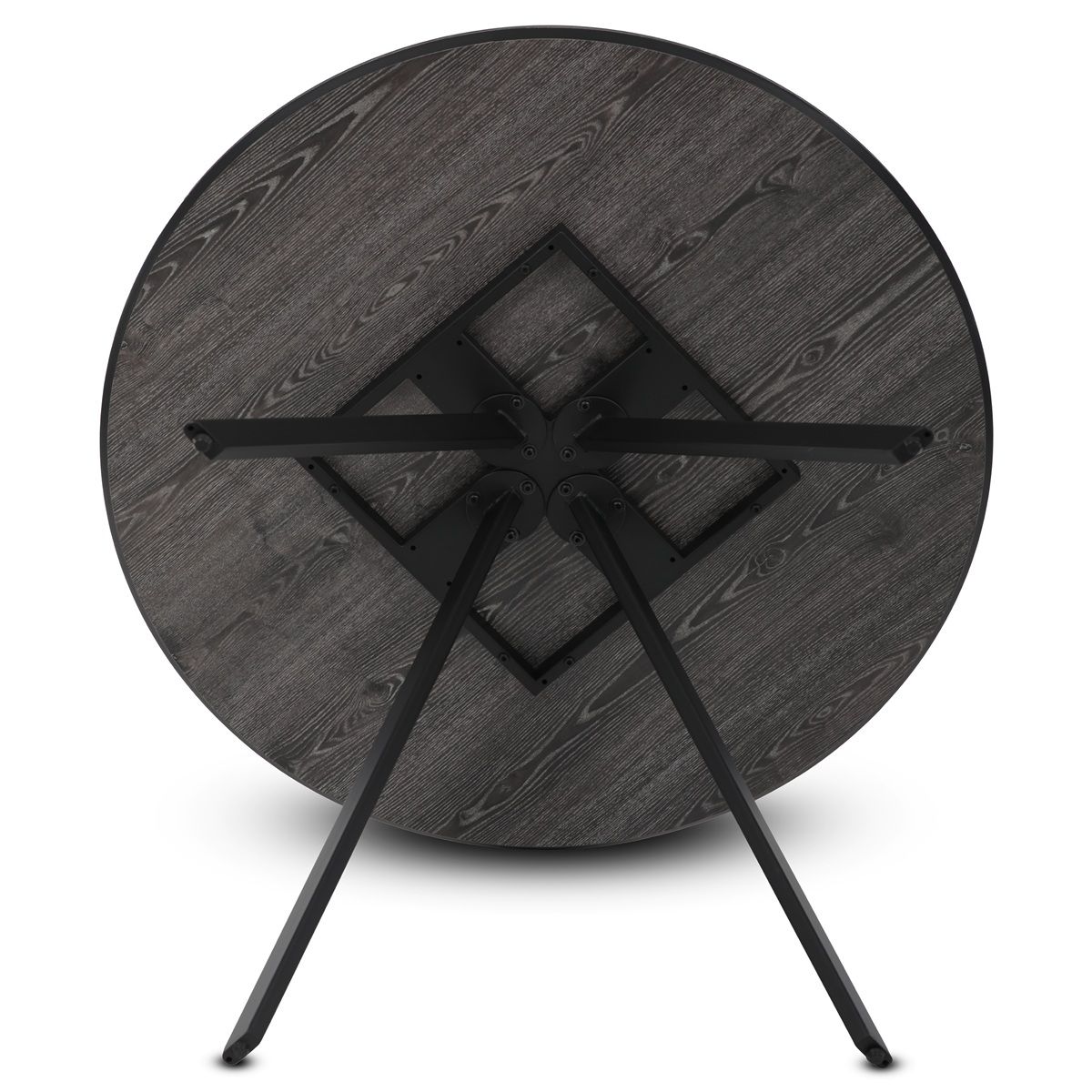 Autronic Twist HT-R5010GREY Okrúhly jedálenský stôl 100x100 cm, sivý dub - galéria #5