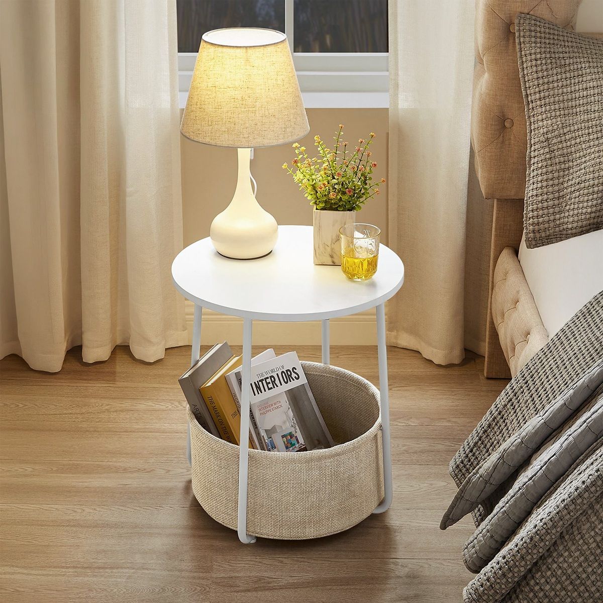 Autronic Fado AKF-E1023WT Konferenčný stolík 45x45 cm, biela - galéria #2