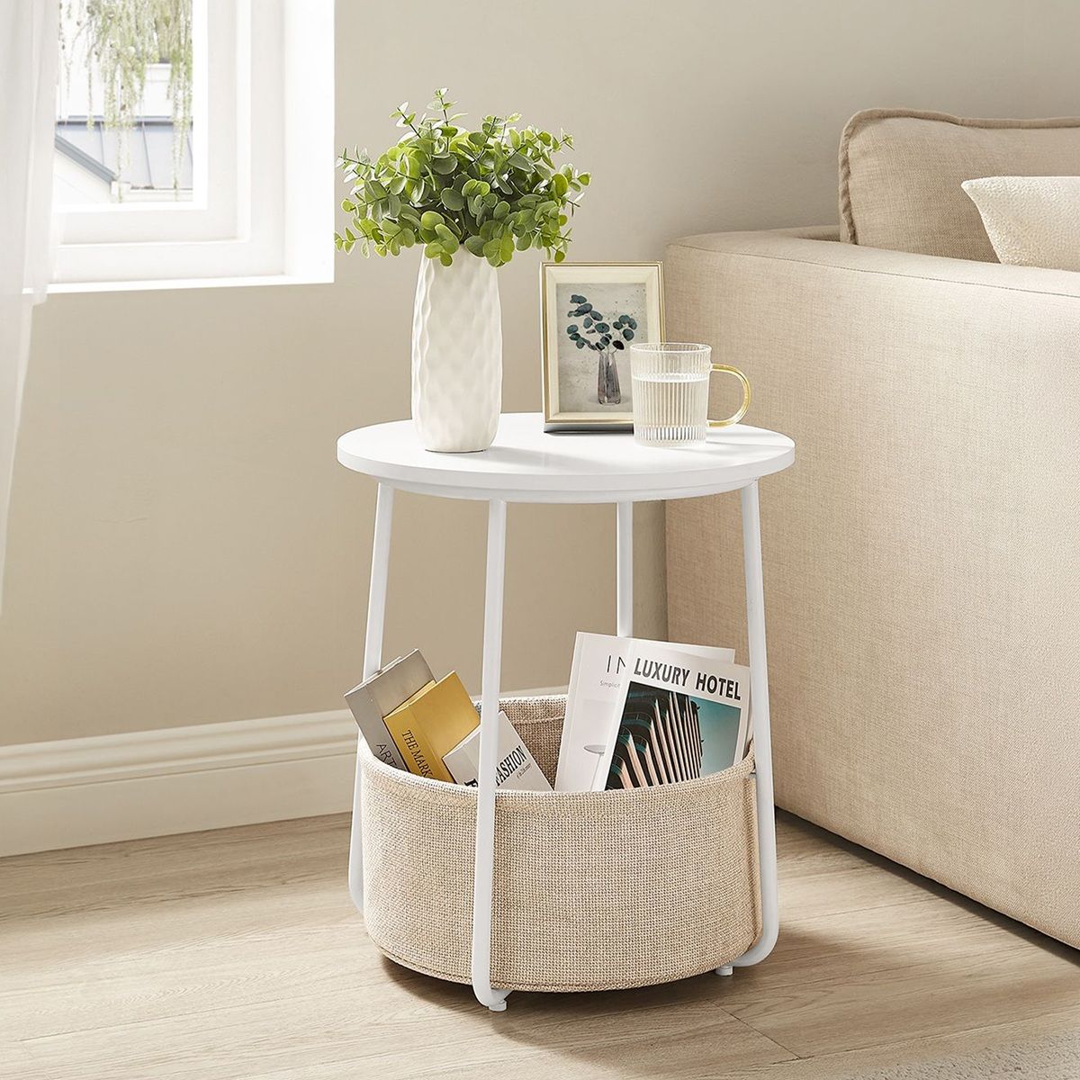 Autronic Fado AKF-E1023WT Konferenčný stolík 45x45 cm, biela - galéria #1
