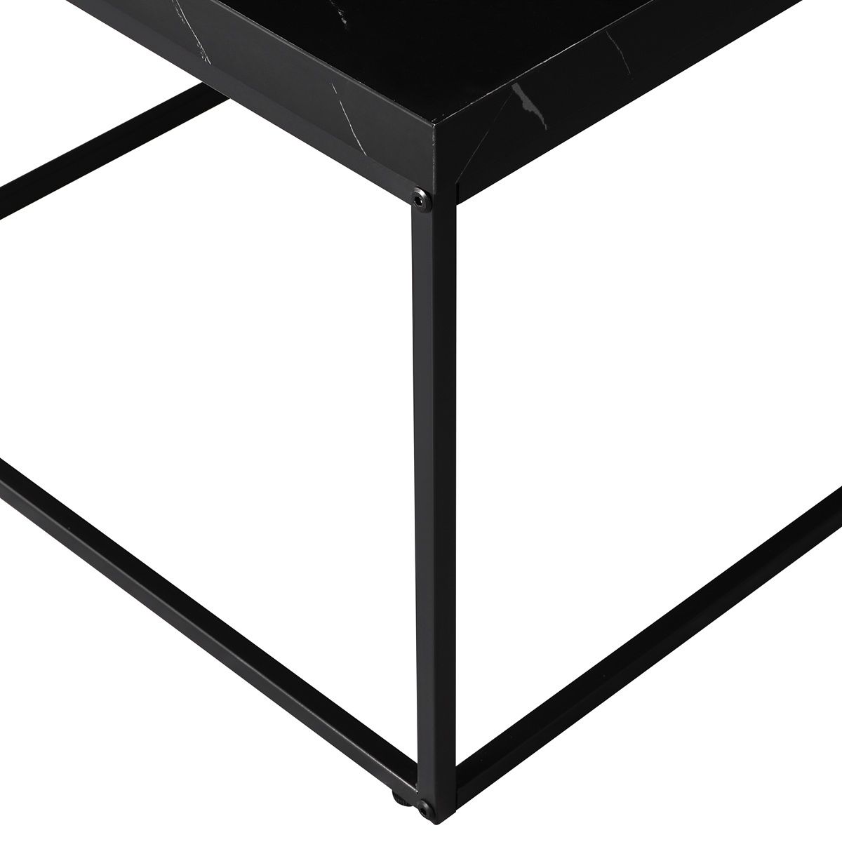 Autronic Fado CT-V2004BK Konferenčný stolík 40x40 cm, mramor, čierna - galéria #5