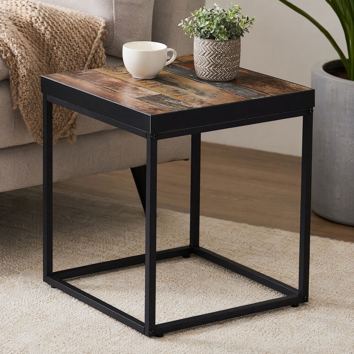 Autronic Fado CT-V2004OLW2 Konferenčný stolík 40x40 cm, staré drevo - galéria #1