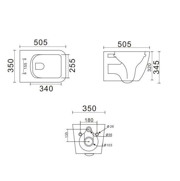 kielle Toaleta Arkas Závesné WC Rimless so sedadlom SoftClose, biela 30111000 - galéria #3