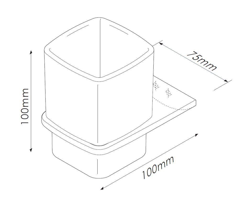 kielle Vega Glass s držiakom, matné sklo/matná čierna 40018004 - galéria #1