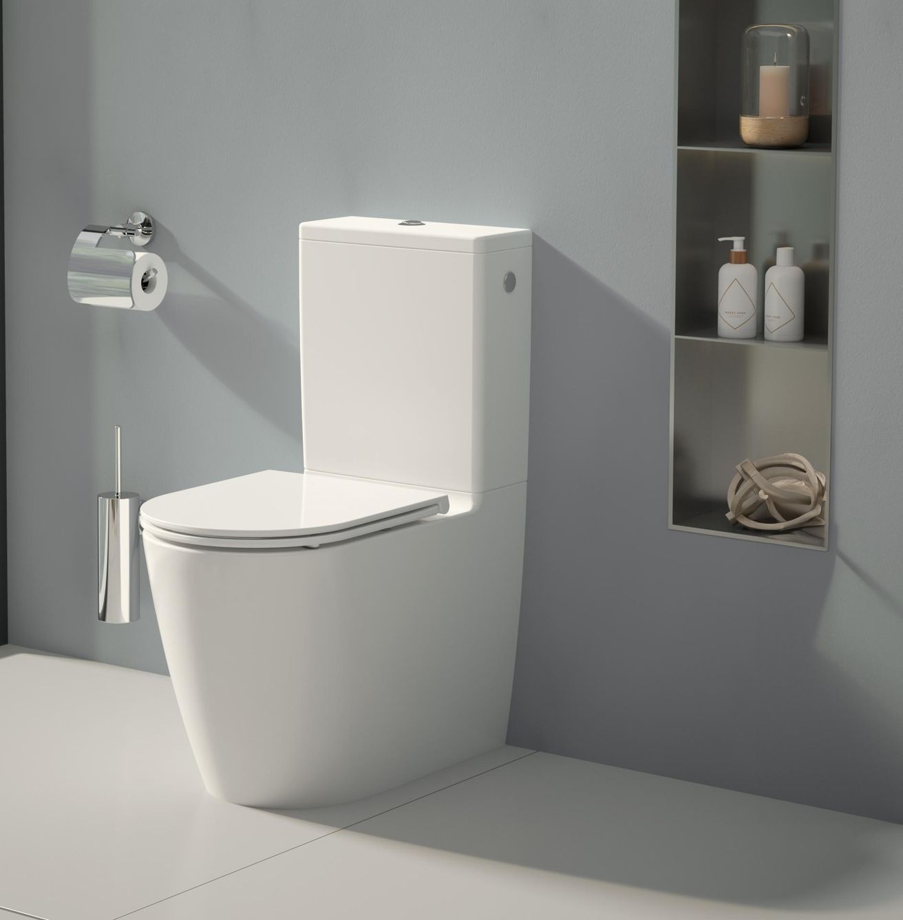 Kielle Oudee WC kombi s nádržkou a WC doskou, Vortex, biely 30202000 - galéria #1