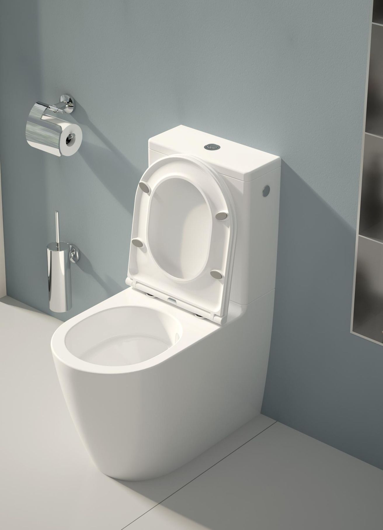 Kielle Oudee WC kombi s nádržkou a WC doskou, Vortex, biely 30202000 - galéria #2