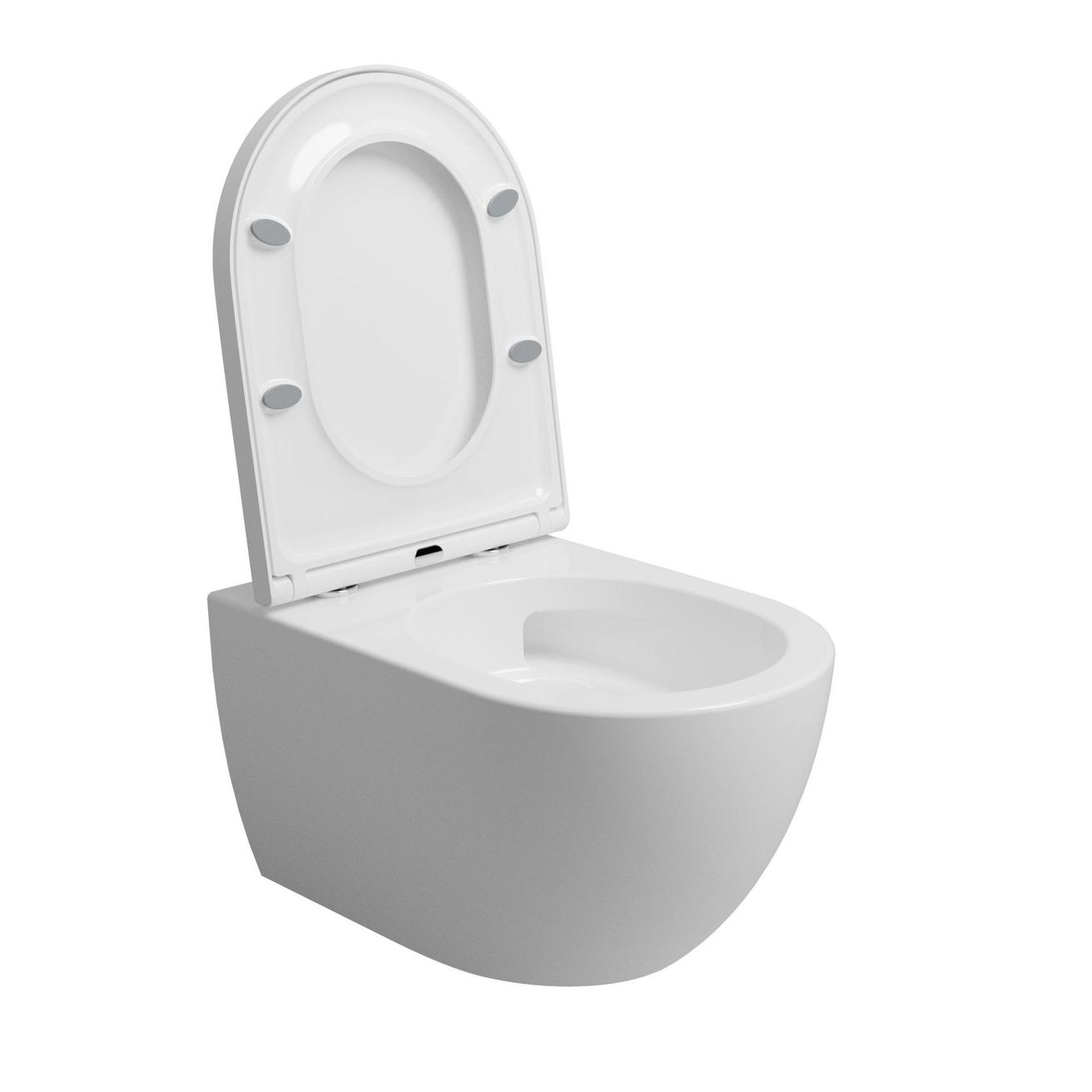 Kielle Oudee Závesné WC s WC doskou, Vortex Rimless, biele 30102003 - galéria #1