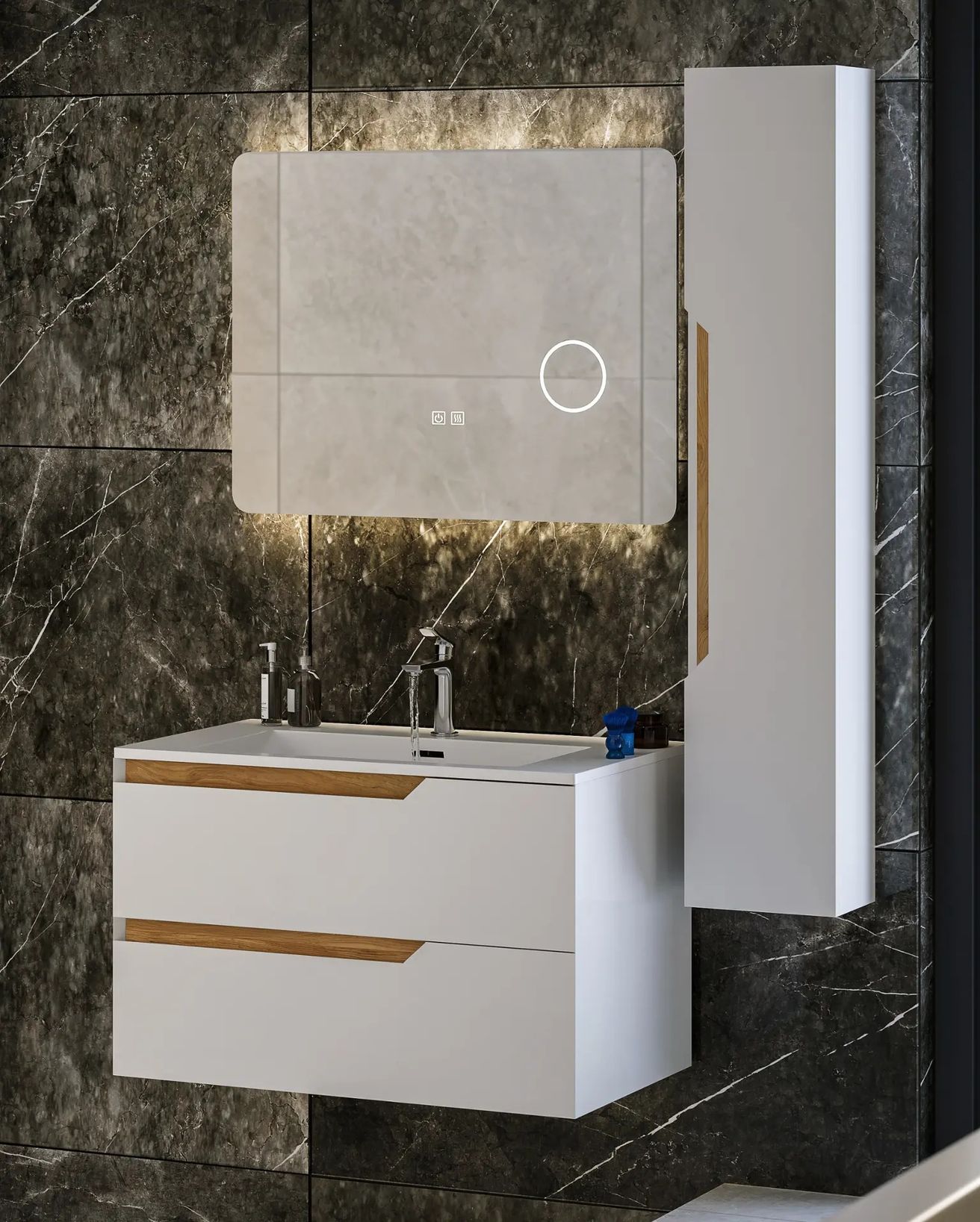 kielle Idolio Zrkadlo 80 x 60 cm s LED osvetlením a vyhrievaním 50324021 - galéria #4