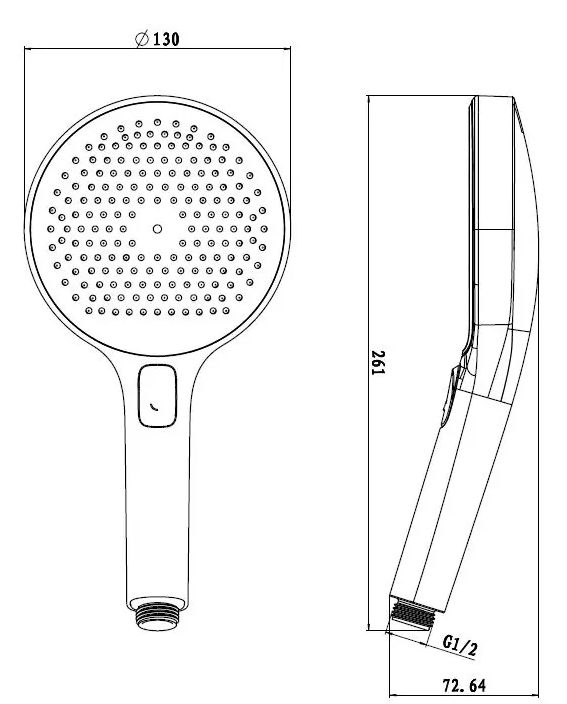 kielle Oudee Ručná sprcha, 3 prúdy, EcoSpare, gun metal/čierna 20402013E - galéria #1