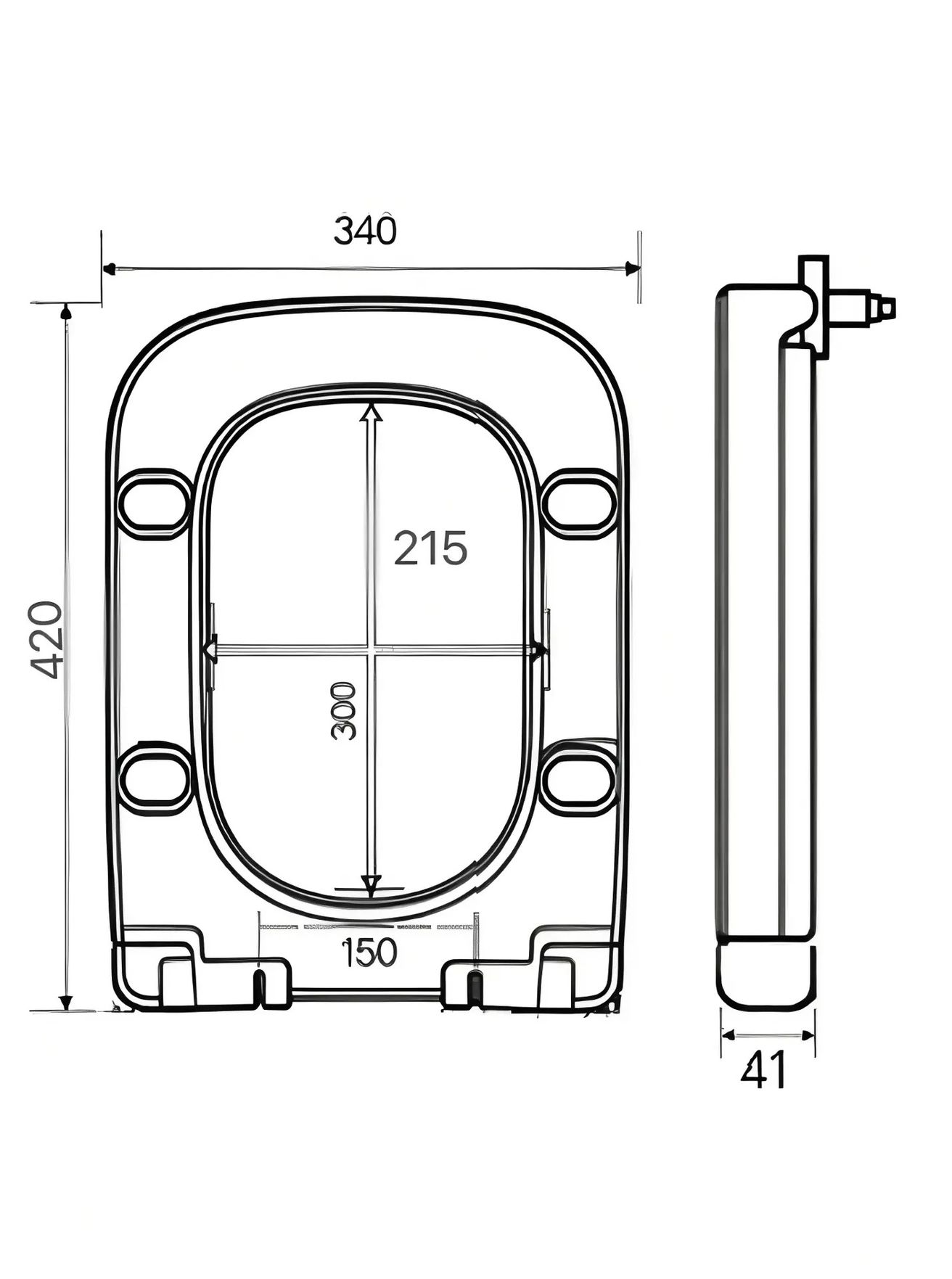 Kielle WC doska, Softclose, EasyLock, Slim, matná čierna 30401044 - galéria #1