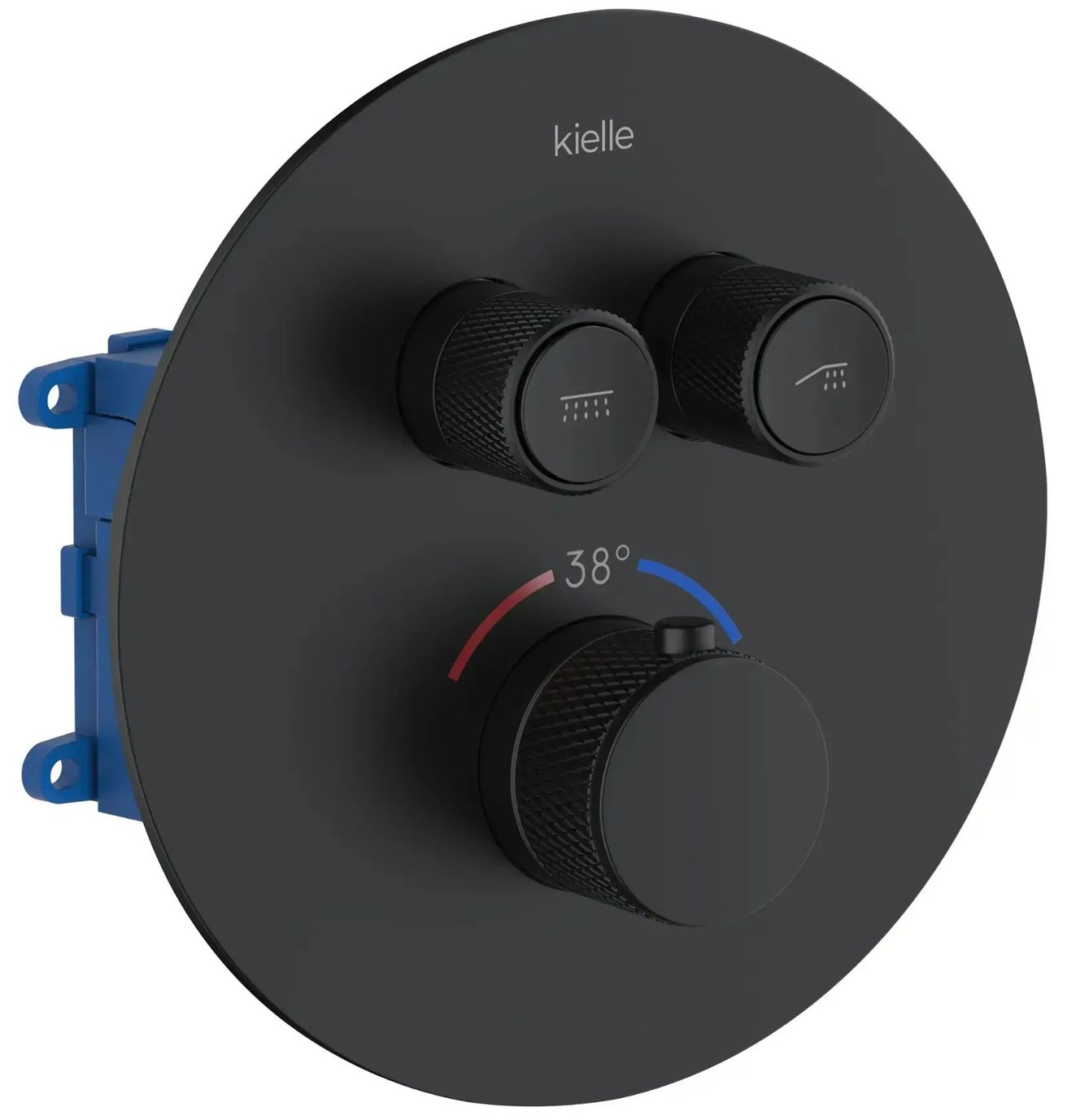 kielle Oudee Sprchový set s termostatickou batériou pod omietku, EcoSpare, čierna matná 20602SPT104 - galéria #1