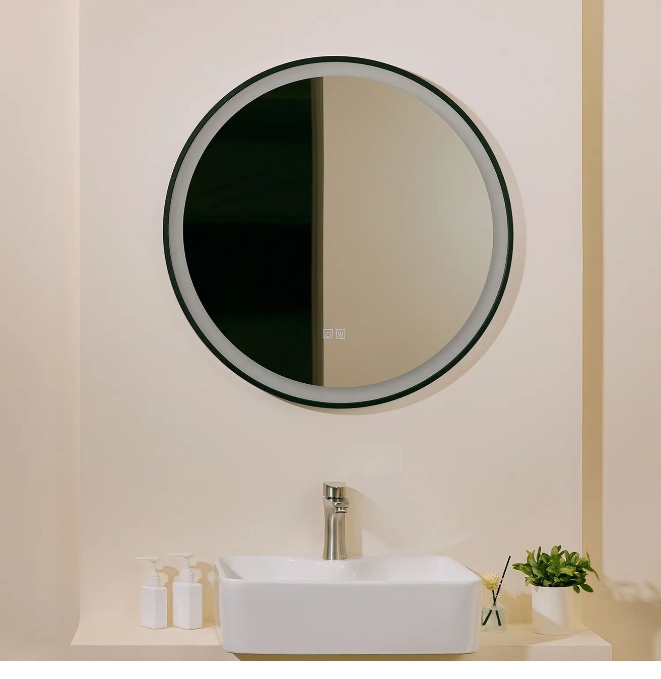kielle Idolio Zrcadlo s LED osvětlením a vyhříváním, 80 cm, černá 50324044 - galéria #4