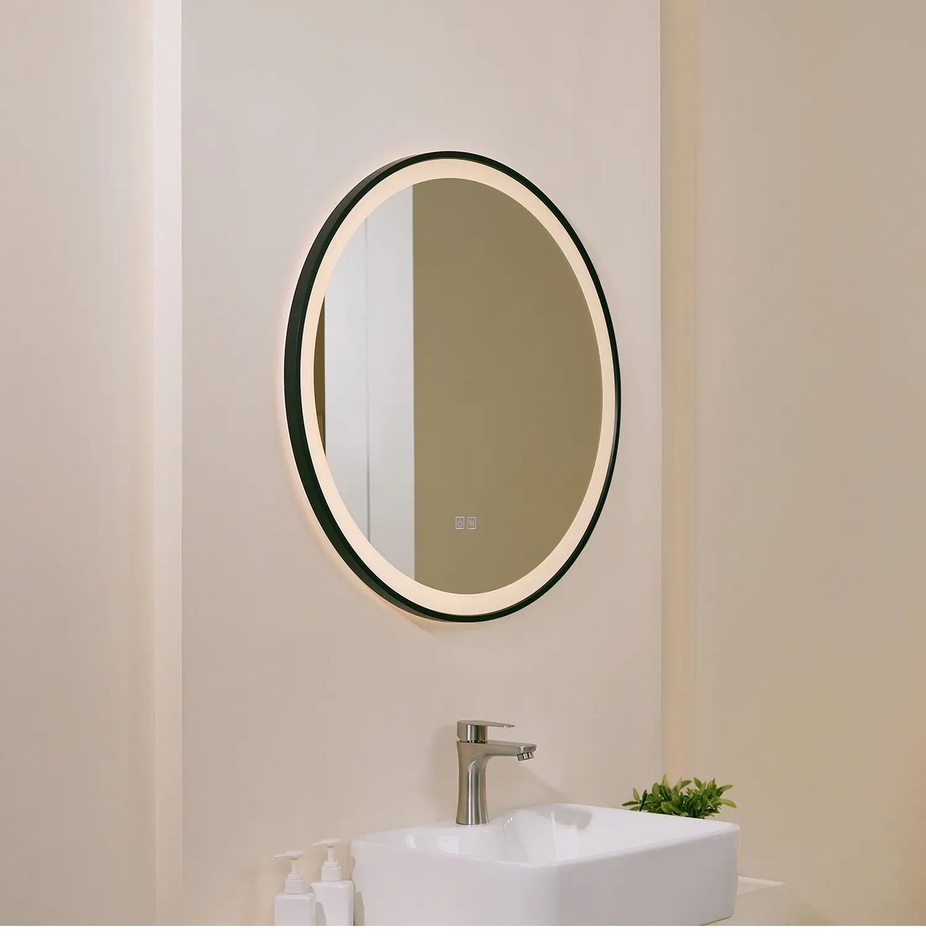 kielle Idolio Zrcadlo s LED osvětlením a vyhříváním, 59 cm, černá 50324014 - galéria #2