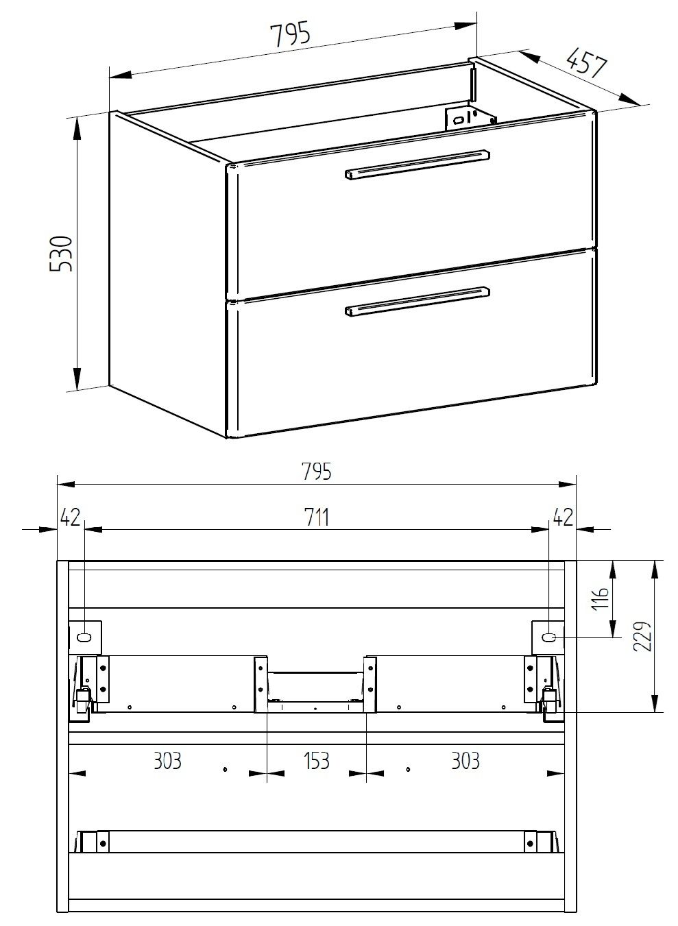 EBS Urban Skříňka s umyvadlem 81cm, dub Halifax/madlo nerez URBAN80DHN - galéria #4