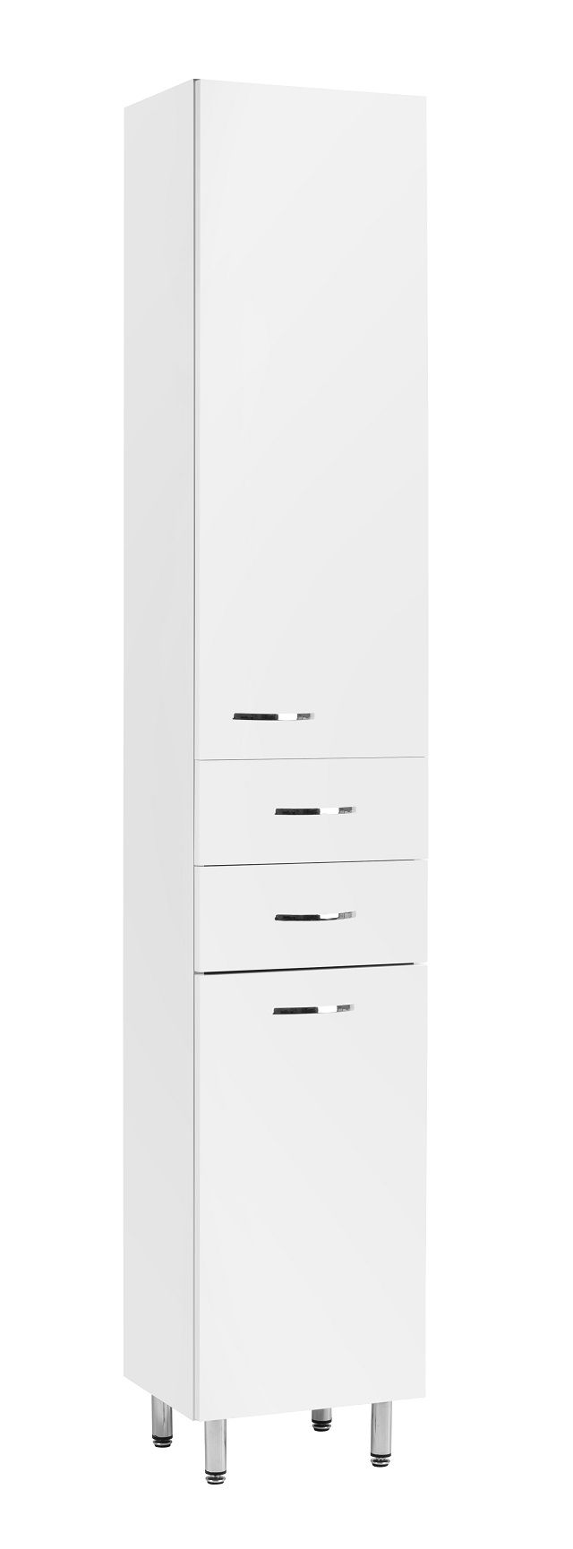 EBS K-Plus Vysoká skriňa 35x194 cm, s košom na bielizeň, biela - galéria #1